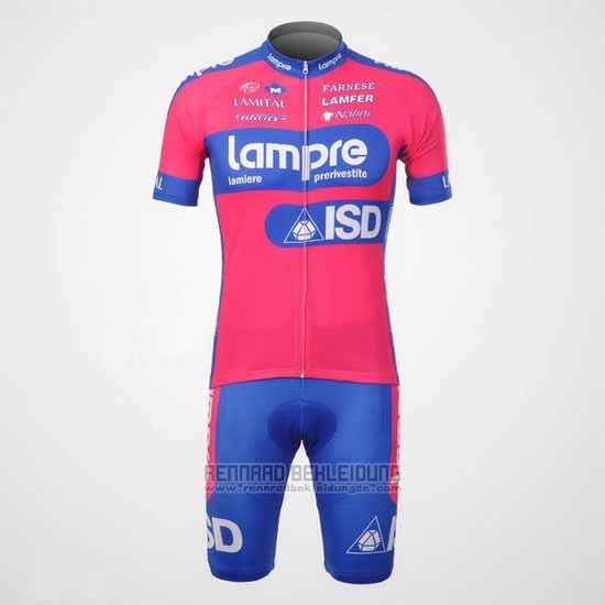 2012 Fahrradbekleidung Lampre ISD Rosa und Azurblau Trikot Kurzarm und Tragerhose - zum Schließen ins Bild klicken